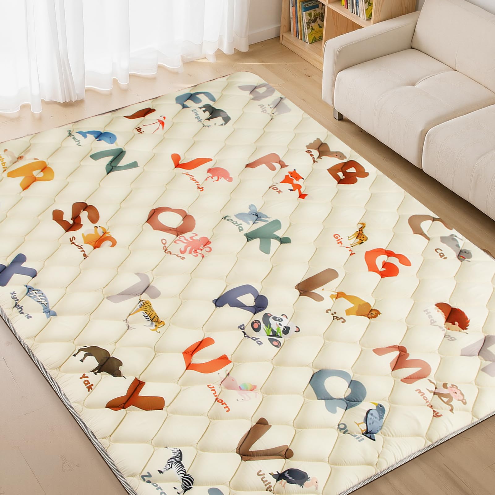 Tapetes de juego para bebé para el suelo, tapete de juego de 79 x 71 pulgadas para bebés y niños pequeños, tapete de juego de espuma, tapetes gruesos para jugar en el suelo, tapete de piso para el
