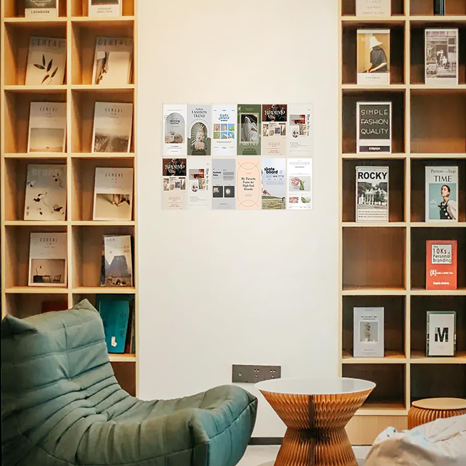 Soporte de pared acrílico para folletos, 12 soportes para folletos, soporte transparente para folletos