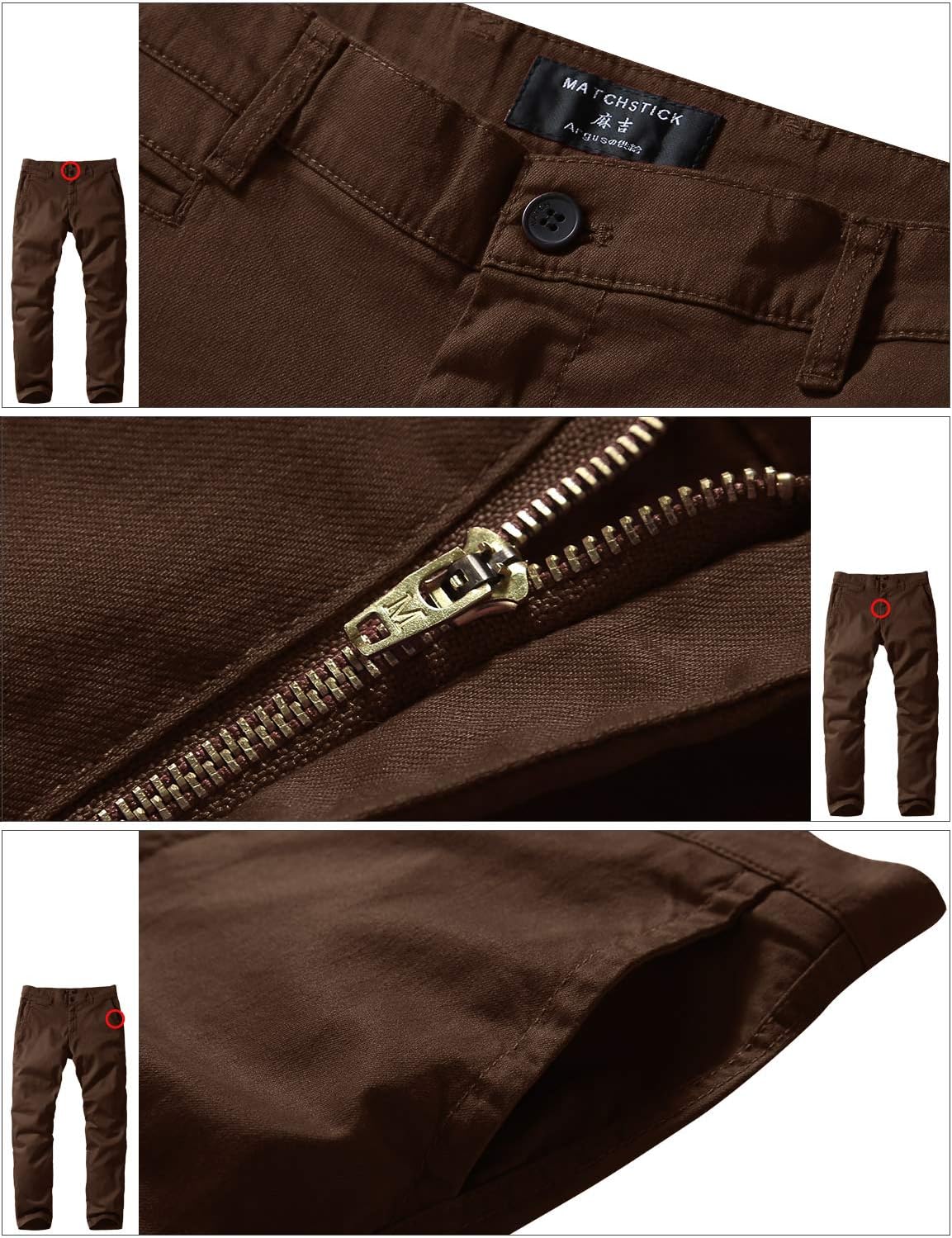 Match Men's Slight Stretch Regular Fit Chino Casual Pants #8105 - Image 5