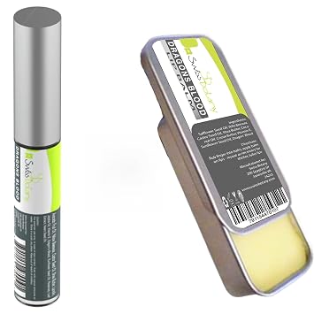 Swiss Botany Dragons Blood Lip Balm and Moisturizing Lip Gloss Set - Hydrating Lip Balm for Very Dry Lips Handmade in USA