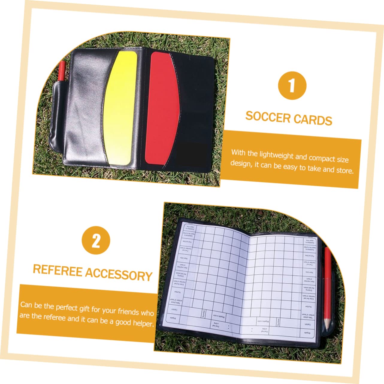 Toyvian Tarjetas de Árbitro Multifuncionales Kit de Árbitro Amarillas Lápiz y Cuaderno Fútbol Baloncesto y Otros