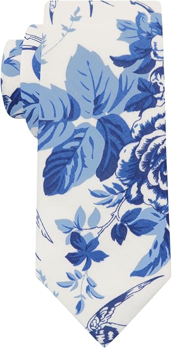 LJBFNN Men Skinny Tie Cotton Floral Ties for Men Wedding 2.56 Necktie for Groom Groomsmen Missions Dances Party
