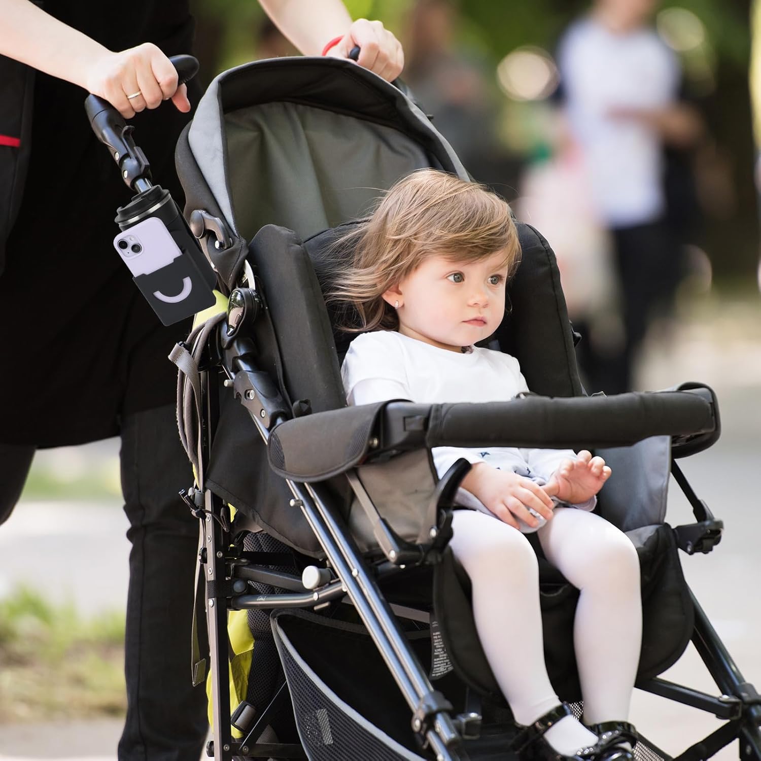 Wheelchair Cup Holder for Drive Medical Nitro, 2-in-1 Strap On Cup Holder for Walker Cup Holder Rollator Phone Holder Wheelchair Accessories for Drive Medical Nitro Walker (Black) - Image 6