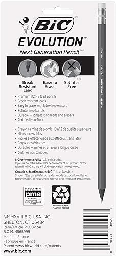 Miniatura 3 de BIC Evolution - Lápiz con estuche, 2 plomo, barril gris, 24 unidades