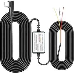 Monitores Para Vehiculos Gebildet Kit de Cableado de Cámara de Tablero con Puerto USB Tipo C para Monitor Convierte 12V-24V a 5V/2.5A Cargador de Cámara de Tablero de Auto Kit de Cable de 320cm, Protección de Bajo Voltaje