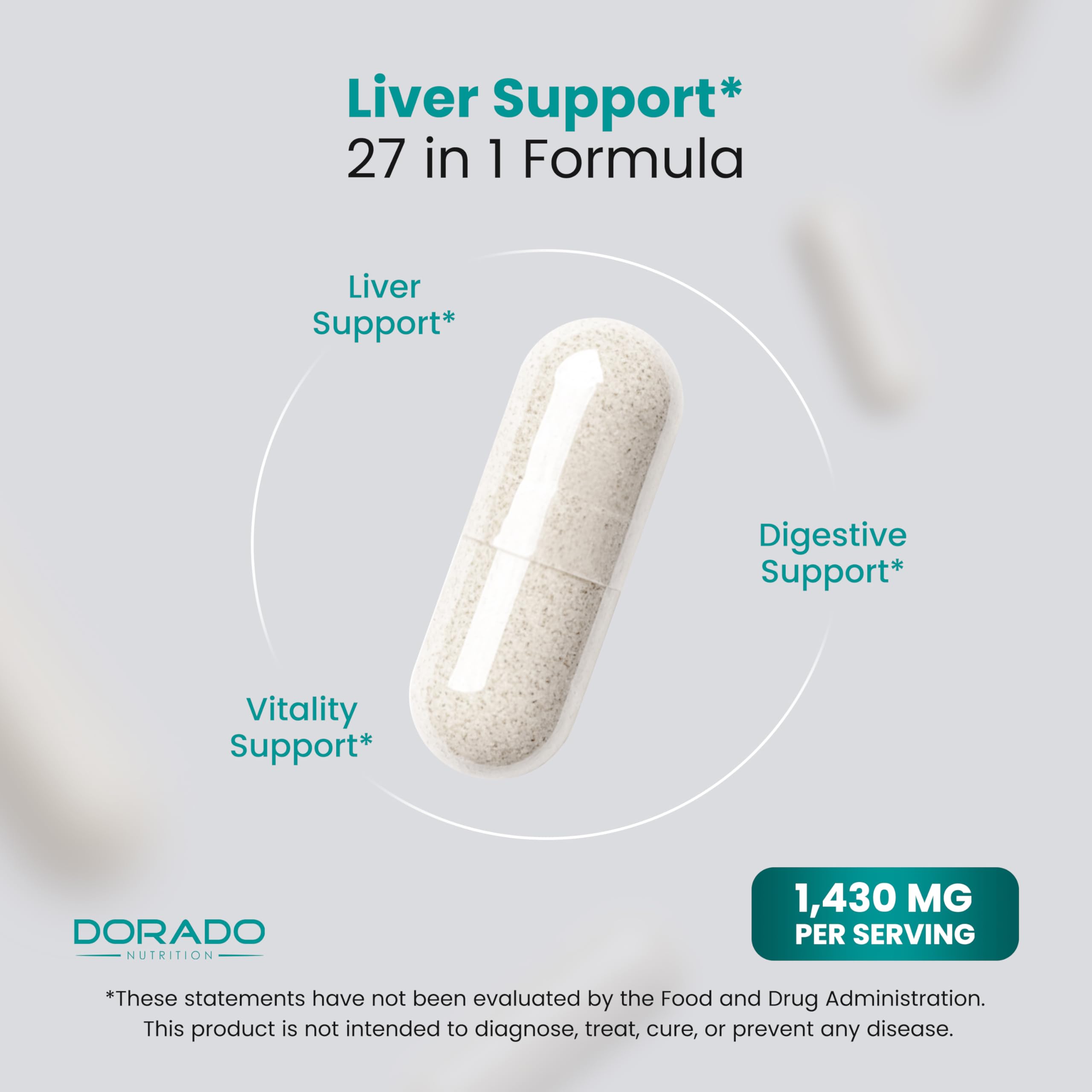 Liver Cleanse Detox & Repair 27 in 1 Formula - Milk Thistle, Dandelion Root, Turmeric, Artichoke Extract & More - Liver Detox Support Supplement - 3rd Party Tested, Vegan Safe & USA Made (60 Count) — Amazon image 4