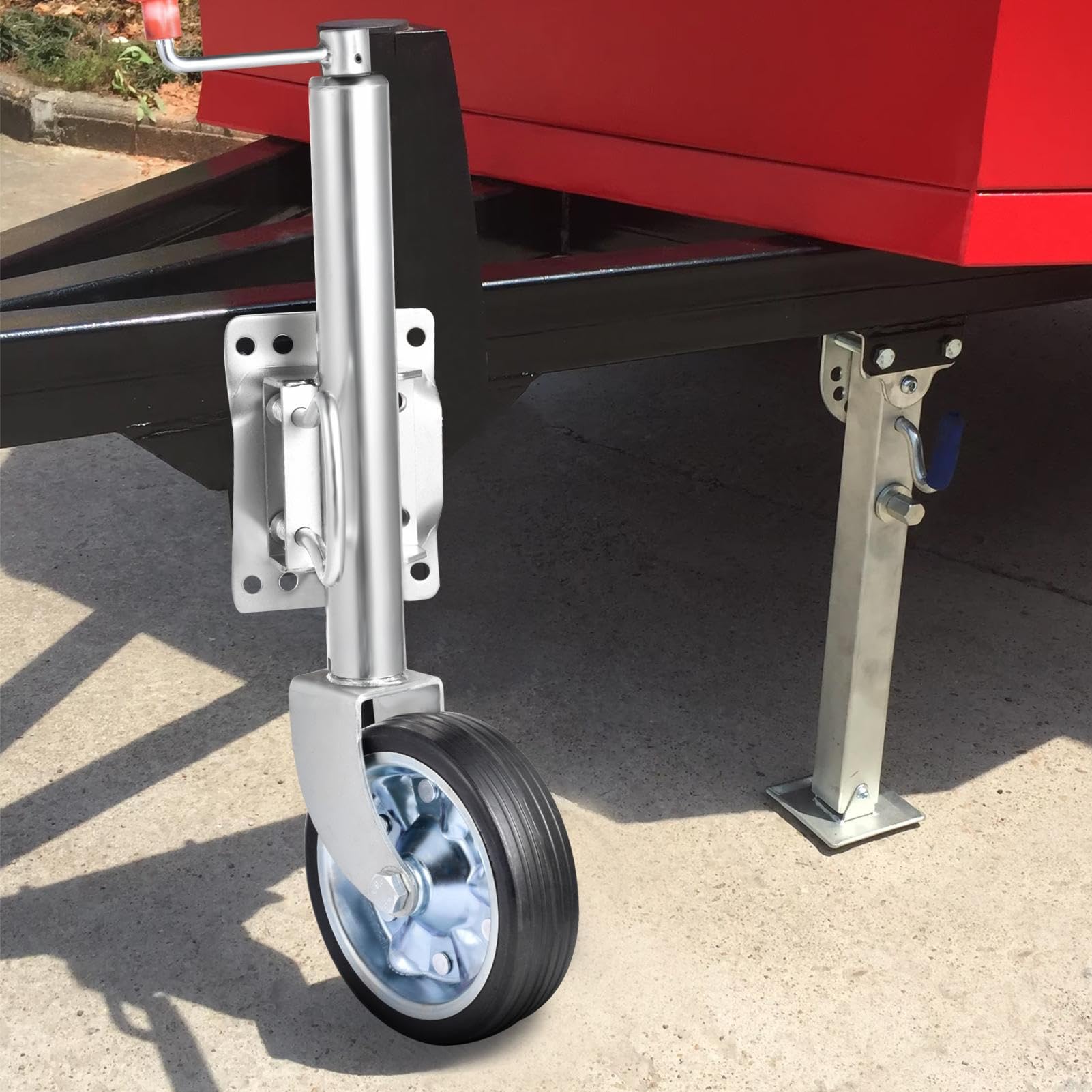 Cric de remorque pivotant, roue en caoutchouc plein pour remorque de bateau, 680 kg, pour camping-car, bateau