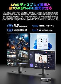 Mini PC CHUWI AuBox 64GB RAM+2TB Expandable Windows 11 Pro Compact PC SSD 13th Gen Core i9-13900HK 14 Cores 20 Threads/Up to 5.4GHz Ultra High Performance Mini PC Pre-installed 8K Support 32GB+1TB