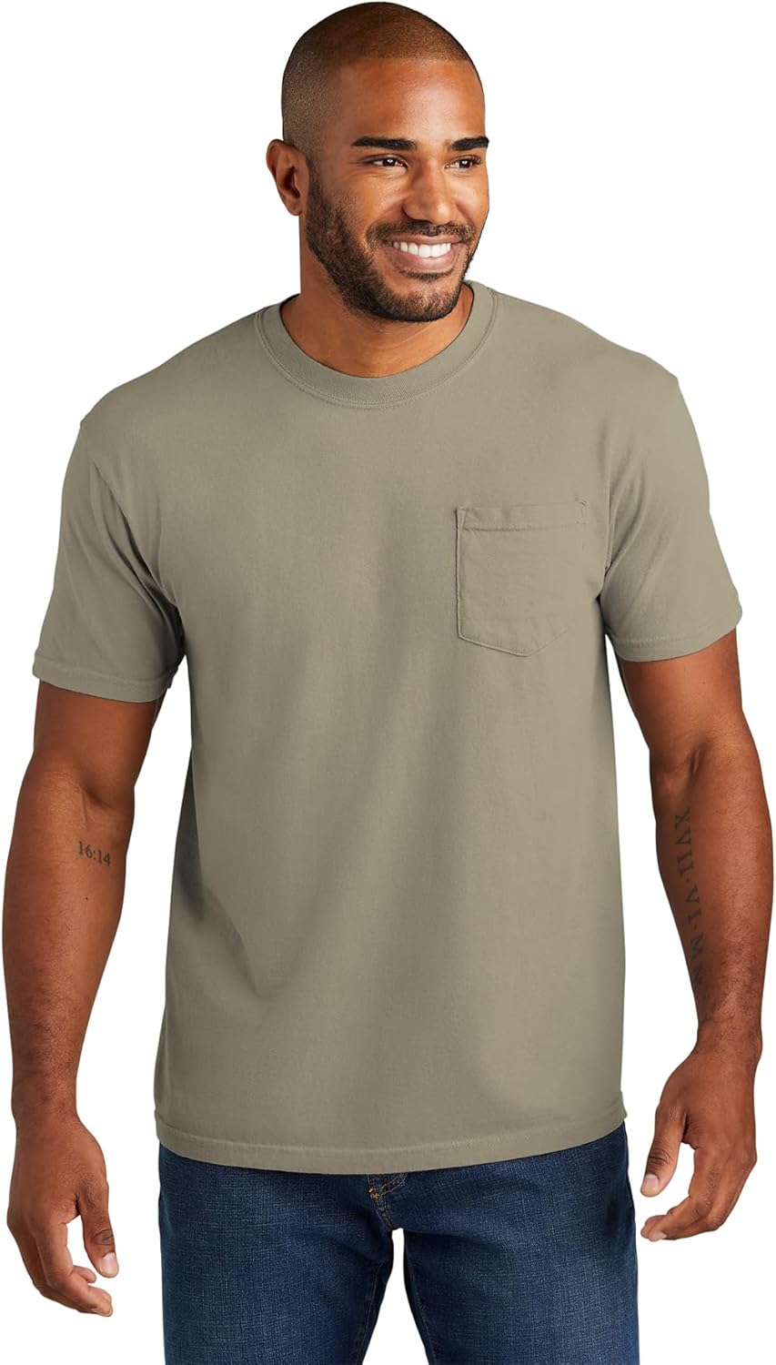 Comfort Colors Chouinard 6030 Adult Heavyweight Pocket Tee Sandstone PgmDye Large