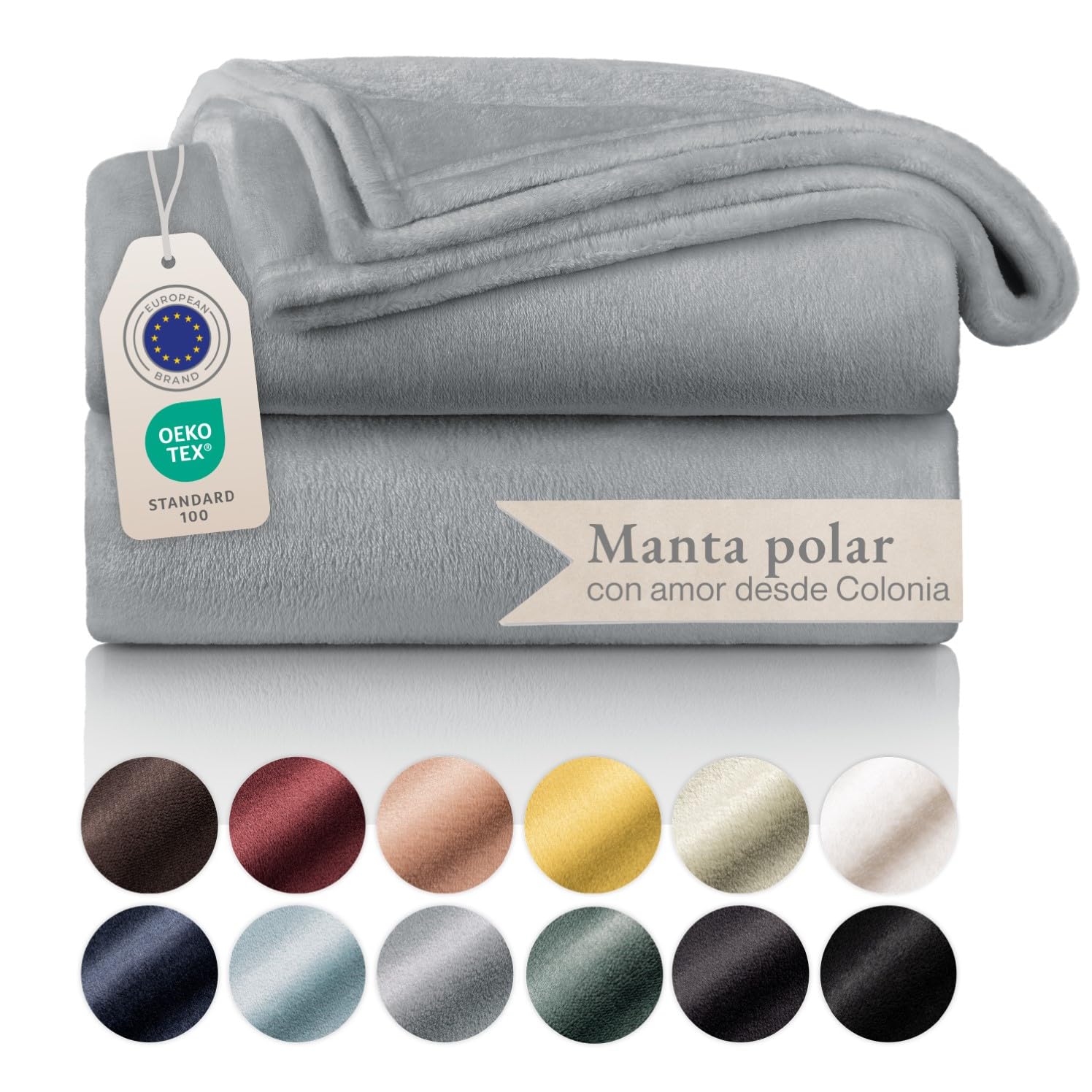 Blumtal Mantas para Sofá de Franela Suave y Acolchada - Manta Polar 100% Microfibra Extra Suave, Manta de sofá, de Cama o de Sala de Estar, Gris, 270 x 230 cm OEKO-TEX STANDARD 100