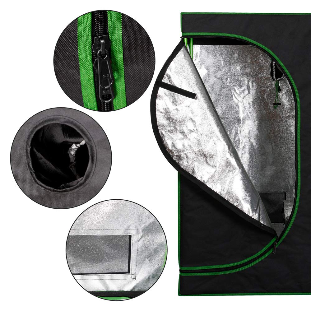 Kingpower 60 x 60 x 180cm Hidroponía Grow Tent Caja de Cultivo Interior Invernadero Tienda de Cultivo Gabinete de cría