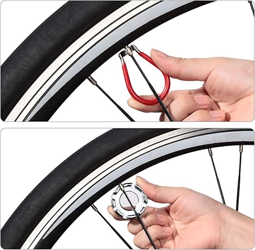 Miniatura 6 de 5 piezas de llave de radios de bicicleta herramienta de radios para bicicleta con palanca de neumático de 1 pieza Kit correcto de llanta de