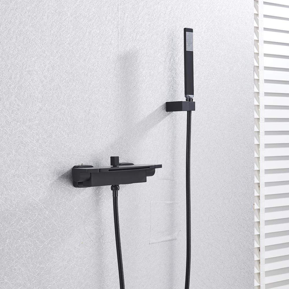 YNIYUJKL Bathroom Tub Faucet Single Handle Waterfall Spout Mixer Tap With Hand Shower Wall Mounted Bath Faucet Bathtub Faucet Water Mixer