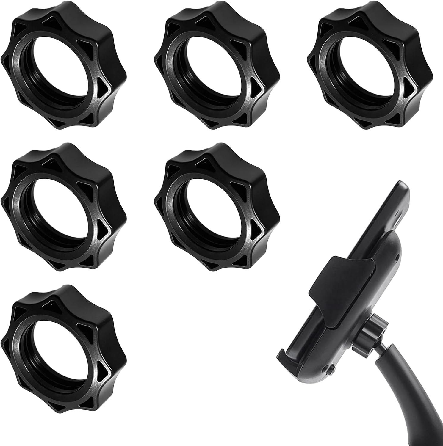 6 PCS Car Phone Mount Replacement Parts, Tightening Nuts for Car Mount, Phone Holder Tgt Screws Into Organiser, Tightening Nut for Replacement Auto Mount Screw-On for 17mm Ball Head