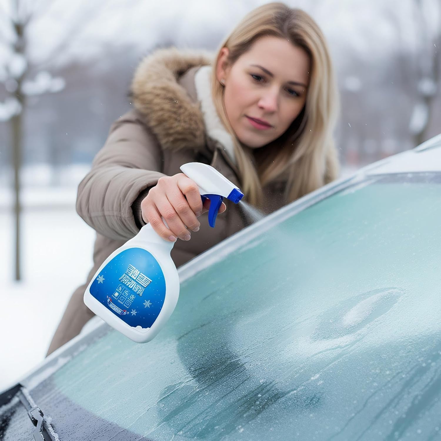 Windshield Snow Removal Spray,500ml Auto Liquid Melter,Winter Windshield Deicer Spray | for Trucks SUVs Auto Vehicle Winter Driving Outdoor Camping Picnic