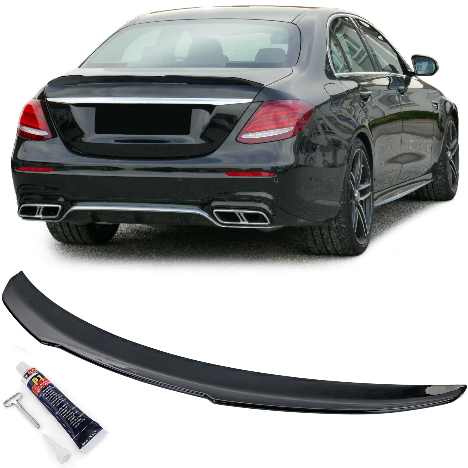 Heckspoiler Performance Schwarz Glanz für Mercedes E Klasse W213 2016-2020