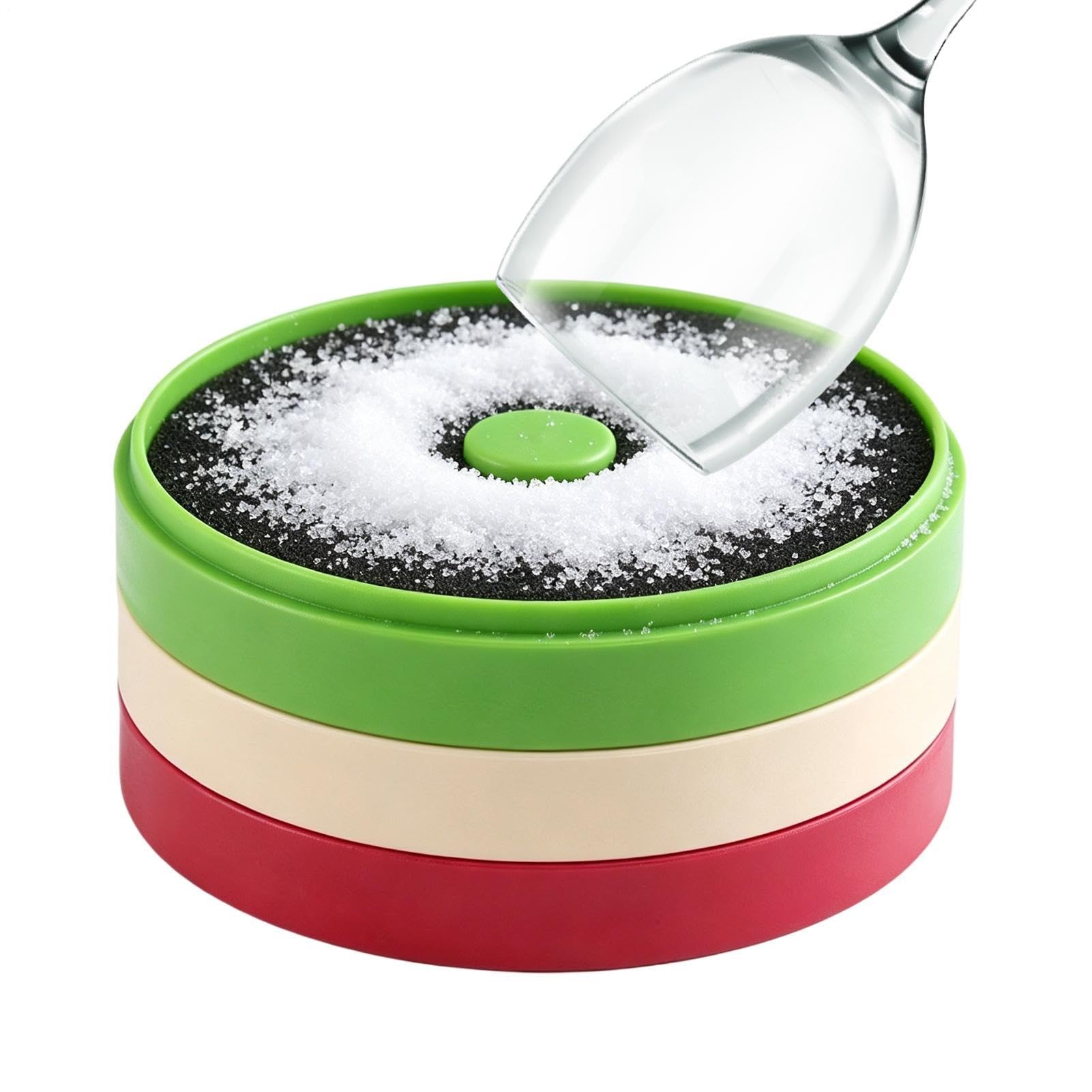 Glass Rimmer - Dispenser pieghevole a 3 livelli per cocktail, sale e zucchero, organizer compatto per bar, stazione di preparazione rapida per margarita, strumento professionale per , forniture