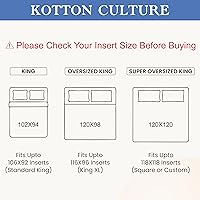 Vista 3 de Kotton Culture - Funda de edredón de 120"x 98" para cama extragrande King de 1 pieza, 100% algodón egipcio - Funda de edredón de lujo de 1000 TC