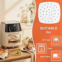 Vista 5 de Numola - Papel pergamino perforado para freidoras de aire, 100 piezas de papel cuadrado de bambú compatible con Philips, Cozyna, Secura, NuWave