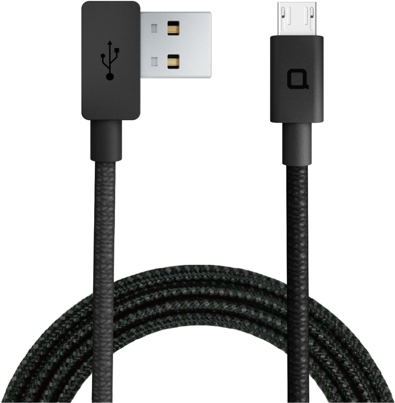 nonda [3 Pack] ZUS Super Duty USB A to Micro USB Cable with Aramid Fiber, 4ft/1.2m, Right Angle, Charger and Data Sync for Android Smartphones Including Samsung, Nexus, LG, Kindle (Black)