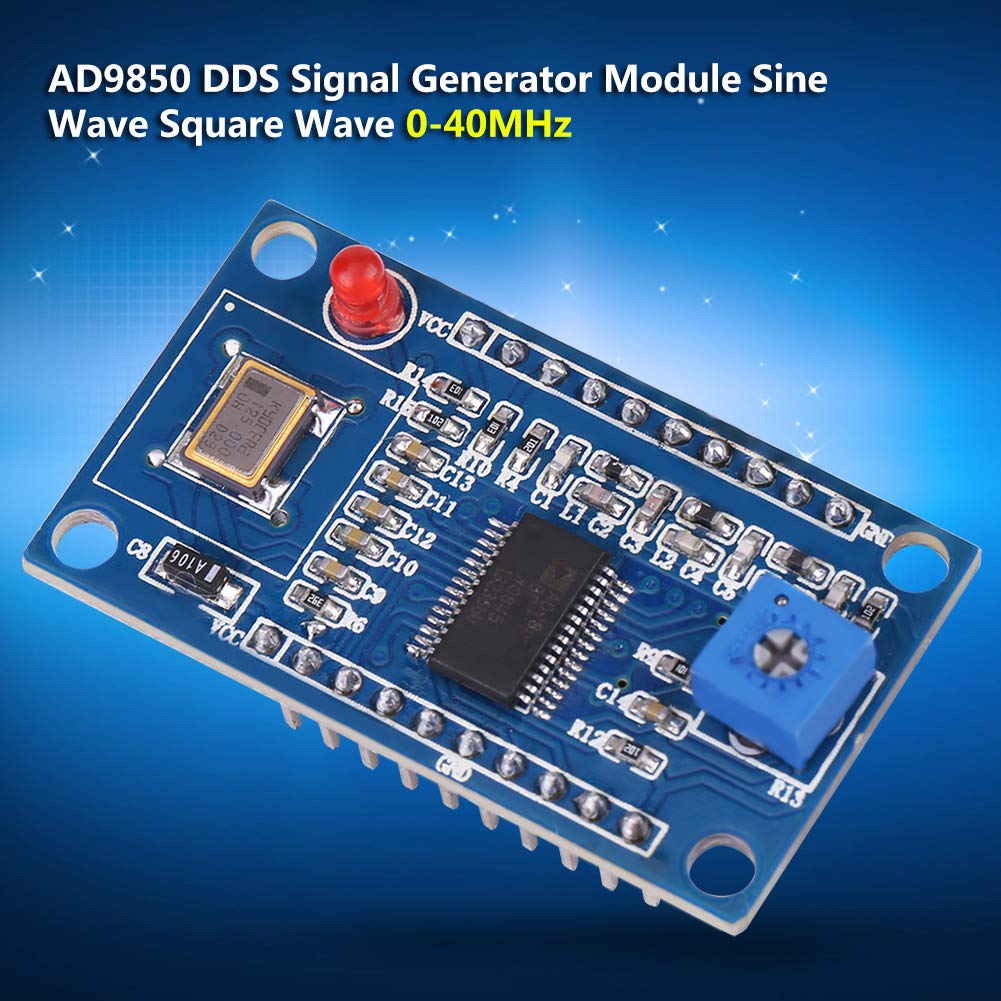 AD9850 Générateur de Signaux Module, 0-40 MHz Fonction Générateur de Signaux de 2 Sorties à Onde Ainusoïdale et 2 à Onde Carrée Adopte Un Oscillateur à Cristal de 125 MHz