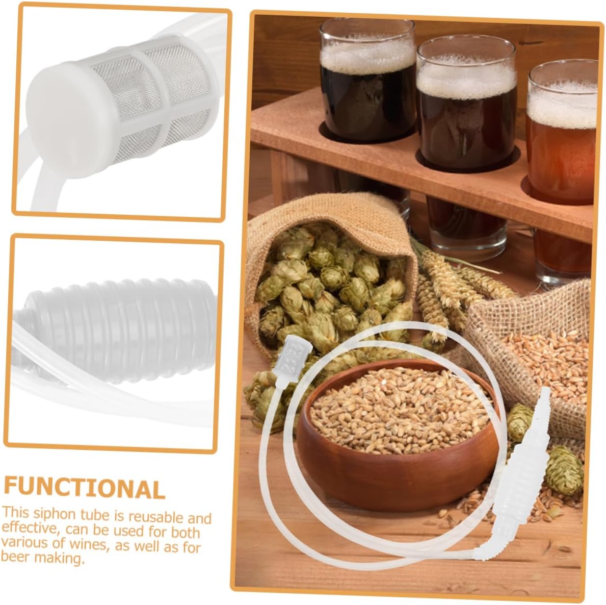 Wine Siphon Hose Portable Plastic Tube for Wine Making, Oktoberfest Party