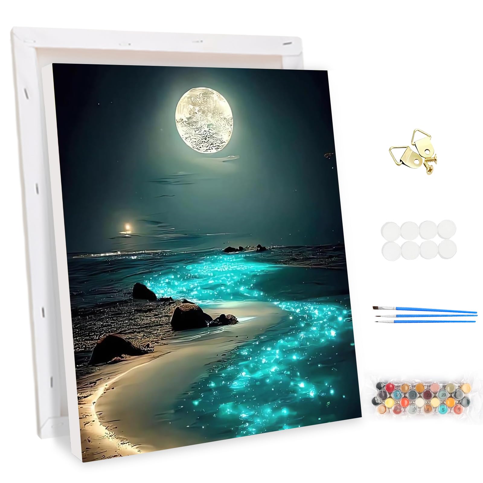 MEIYUDA Pintar por Numeros Adultos con Marco Lugares de Interés, Cuadros por Numeros Pigmento Acrílico, DIY Pintura por Numeros Kit Manualidades, Decoración para el Hogar Regalo de pared 30x40cm