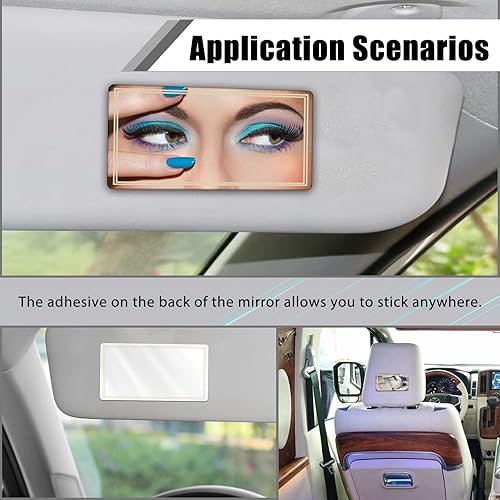 Miniatura 6 de Espejo de maquillaje para visera de automóvil espejo de tocador de acero inoxidable HD universal para visera de automóvil camión SUV respaldo de