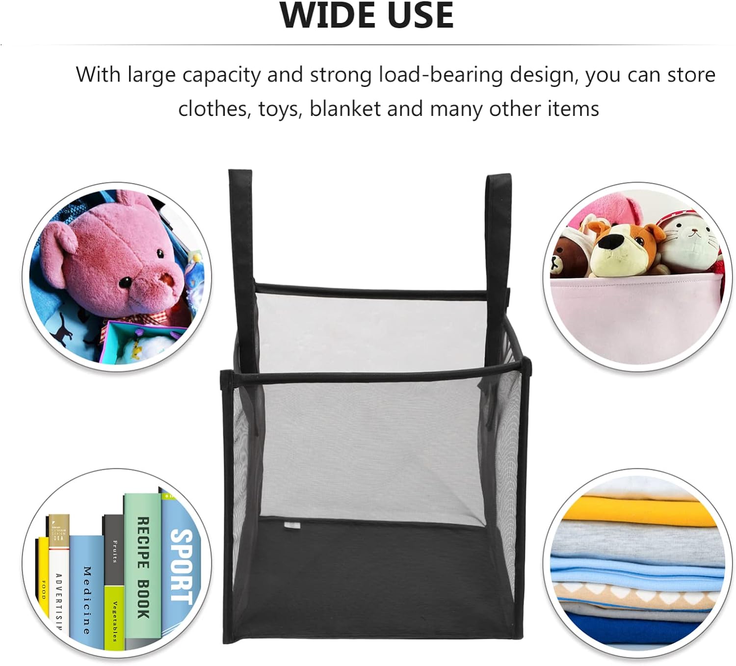 Cabilock Collapsible Laundry Hamper with Handles Foldable Storage Basket for Clothes Toys and More Mesh Design for Easy Carrying and Space Saving Bedroom Bathroom and Dorm