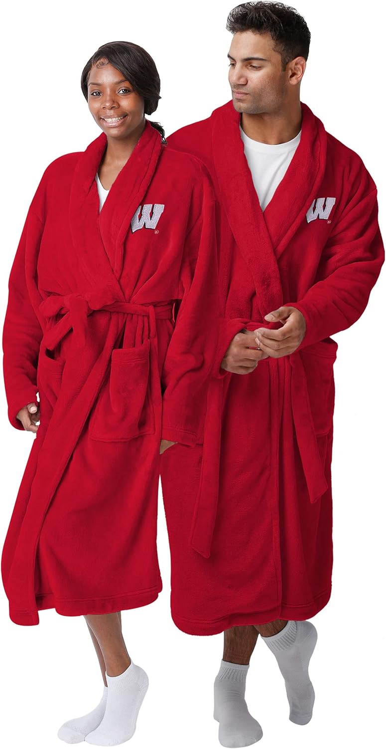FOCO NCAA unisex-adult Ncaa College Team Logo Soft Lazy Day Robe