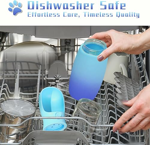 Miniatura 4 de Botella de agua portátil 2 en 1 para perro, cuencos de viaje para perros de grado alimenticio con contenedor de alimentos, dispensador de agua para