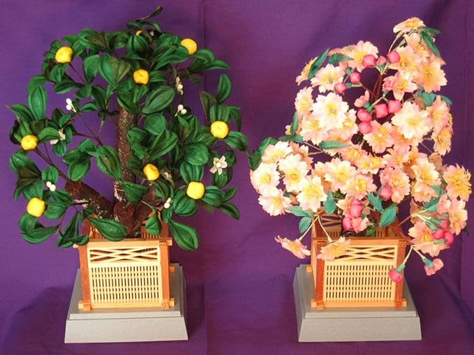 Amazon 雛人形 橘 桜 雛飾り 後京花 2号 絹 ひな祭り 平飾り おもちゃ