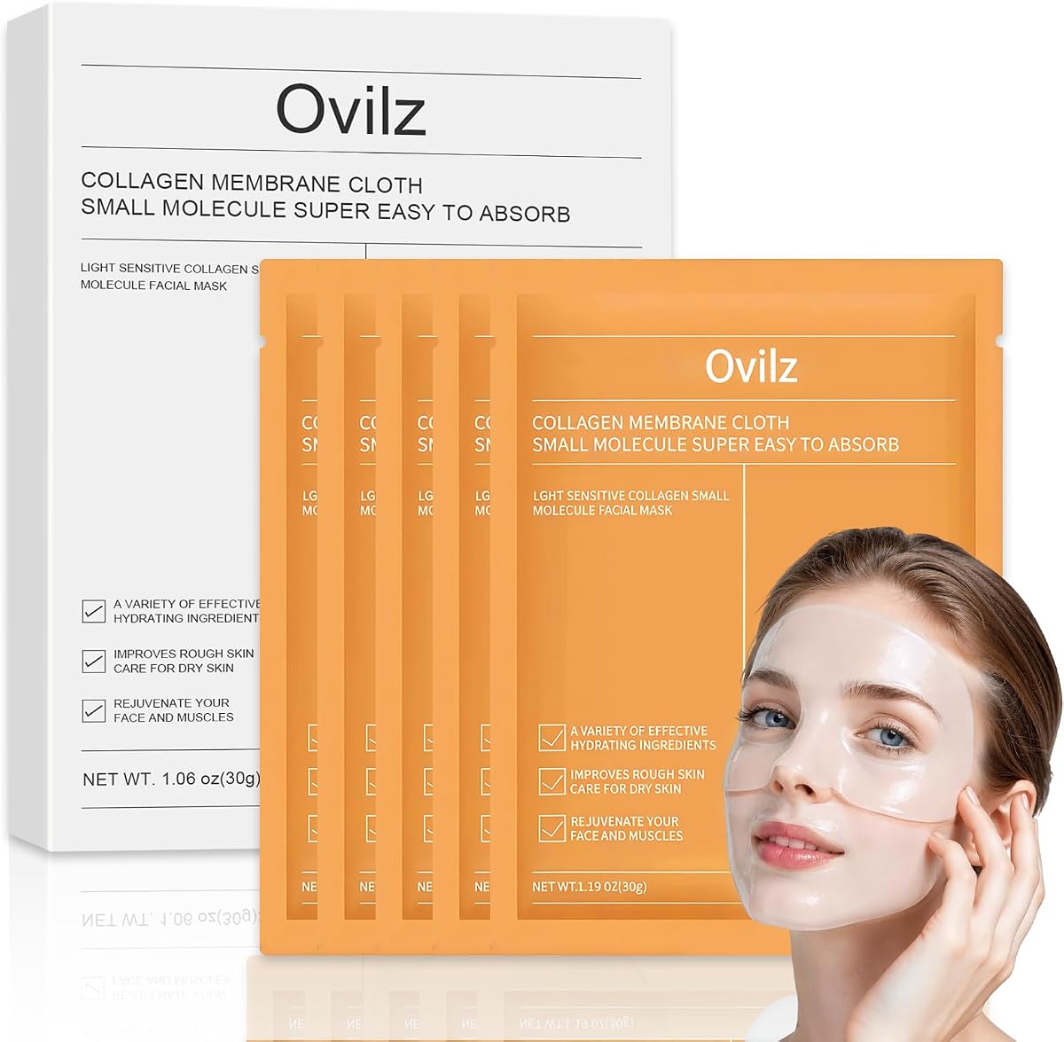 5 Piezas Mascarilla Facial de Colageno