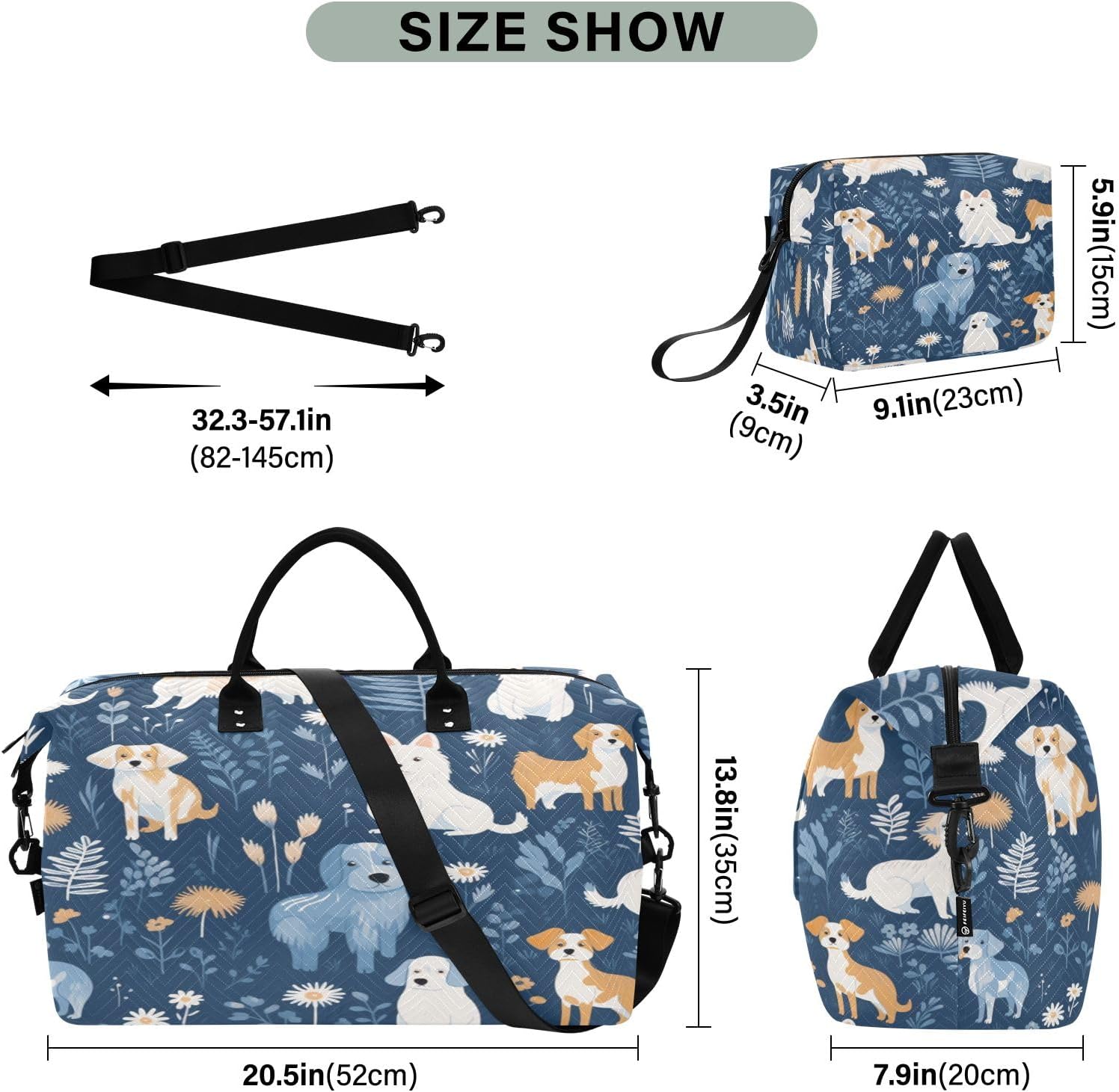 Dog Froest Travel Duffle Bag Gym Yoga Carry on Bags for Men Women Weekender Bag - Image 3