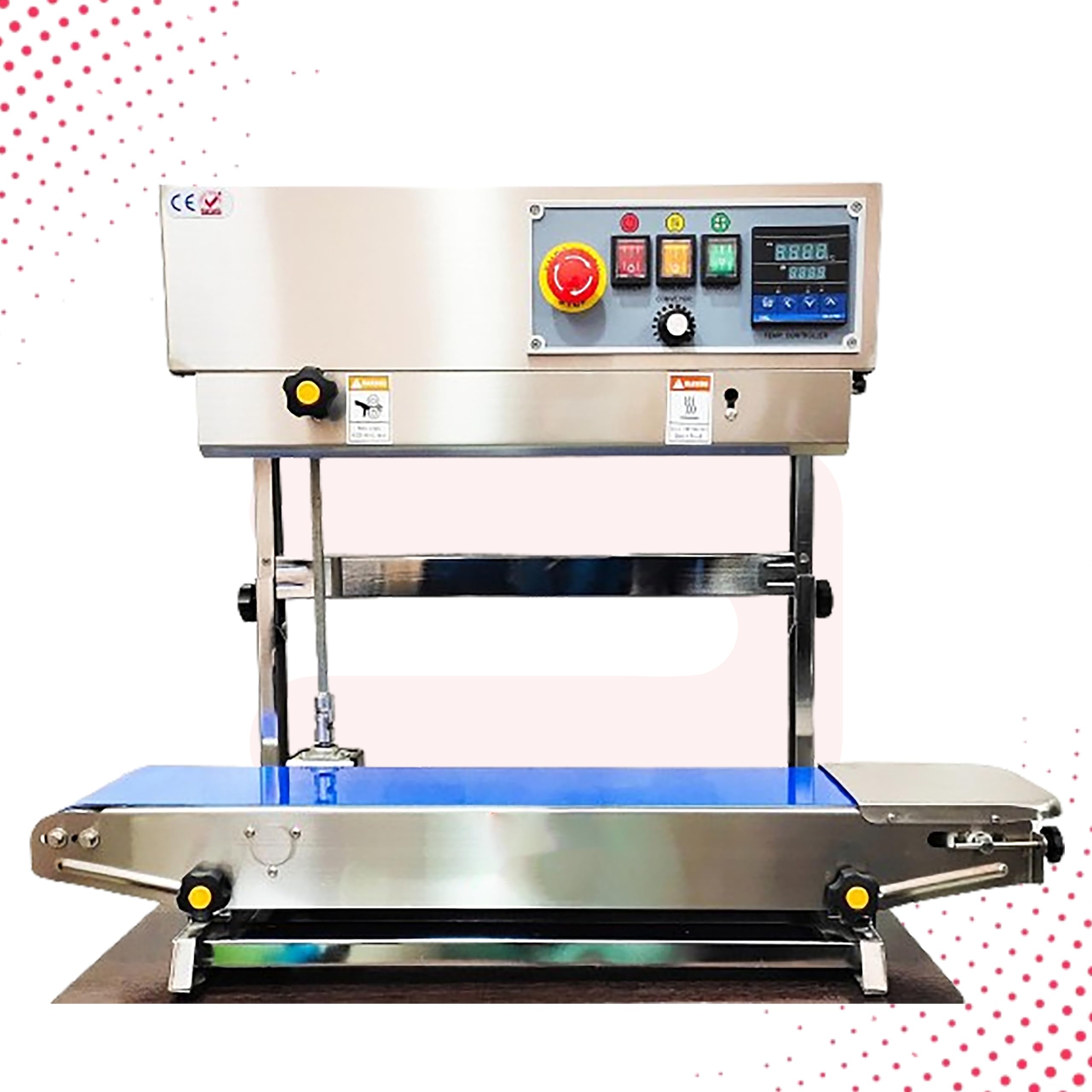 Sonic Industries TOP Model Vertical Band Sealer FR900 - Stainless Steel Body, High-Speed, Continuous Sealing Machine