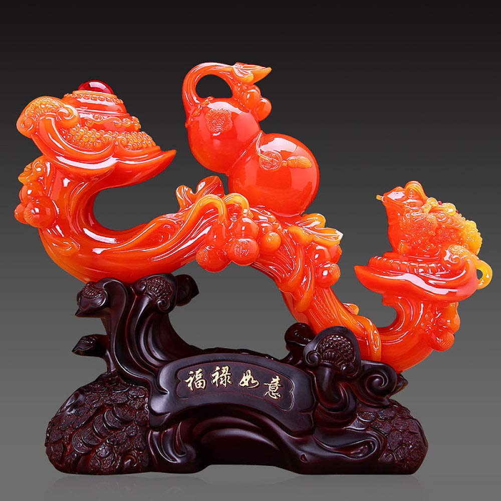 Gourd crapaud statue rouge pour étagère et bureau de style