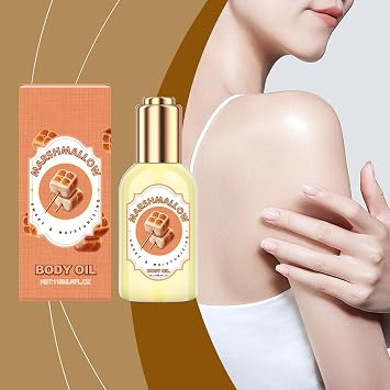 Marshmallow body oil, Hydrating And Moisturizing Oil, Long-Lasting Fragrance, Massage Body Oil after Shower for Dry Skinl (Marshmallow)