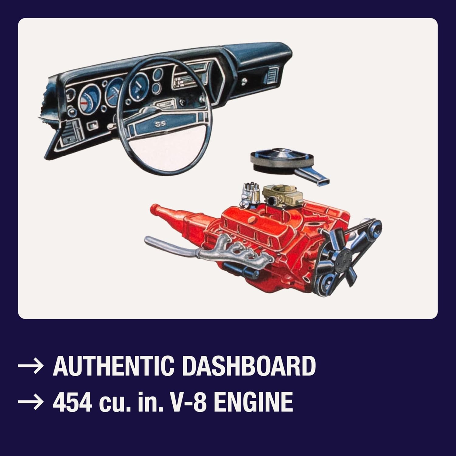 AMT 1970 Chevy Chevelle SS 2T 1:25 Scale Model Kit - Image 3
