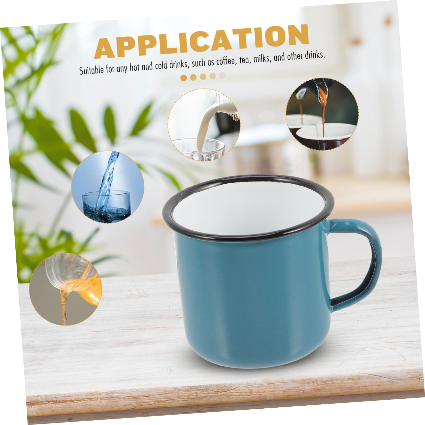 4 Stück Emaille Becher Mit Henkel Extra Große Kaffeetassen Aus Langlebigem Emaille Klassischer Haushaltstassen Für Camping Tee Kaffee Und Wasser
