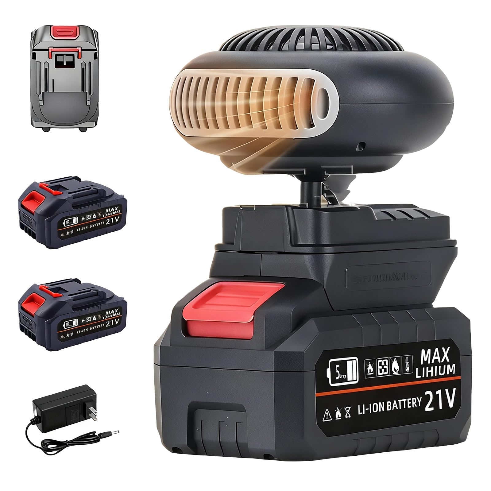 Riscaldatore Portatile a Batteria per Uso Interno, Riscaldatore Wireless Ricaricabile per Ufficio, Campeggio E Tende, Sbrinatore per Finestrini Auto, Riscaldatore a Lunga Durata(10 cell battery*2)