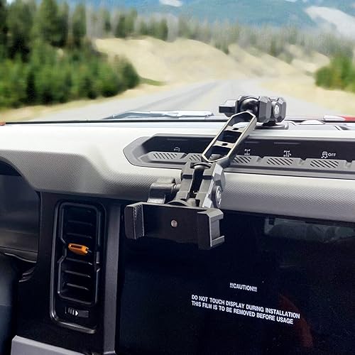 Miniatura 2 de Maiker Soporte de teléfono para tablero de instrumentos Ford Bronco Accesorios 2021 2022 360 ajustable estabilizador antivibración personalizado con