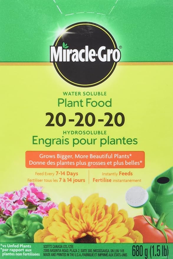 MiracleGro Water Soluble Plant Food 202020 Green Amazon.ca Patio