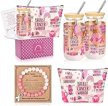 JoycuFF Breast Cancer Care Gifts for Woman, Pink Breast Cancer Survivor Gifts Awareness Accessories Care Package for Women