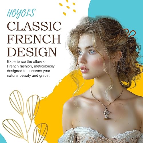 Miniatura 9 de Hoyols 12 horquillas para el cabello estilo francés de 3.5 pulgadas, pequeño tenedor francés para el cabello, horquillas onduladas en forma de U,