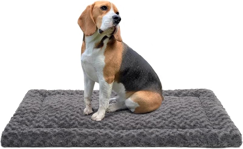 Colchonete para Cães Exsnugy em Pelúcia Lavável para Caixa de Transporte, 88,9 x 55,88 x 3,81 cm