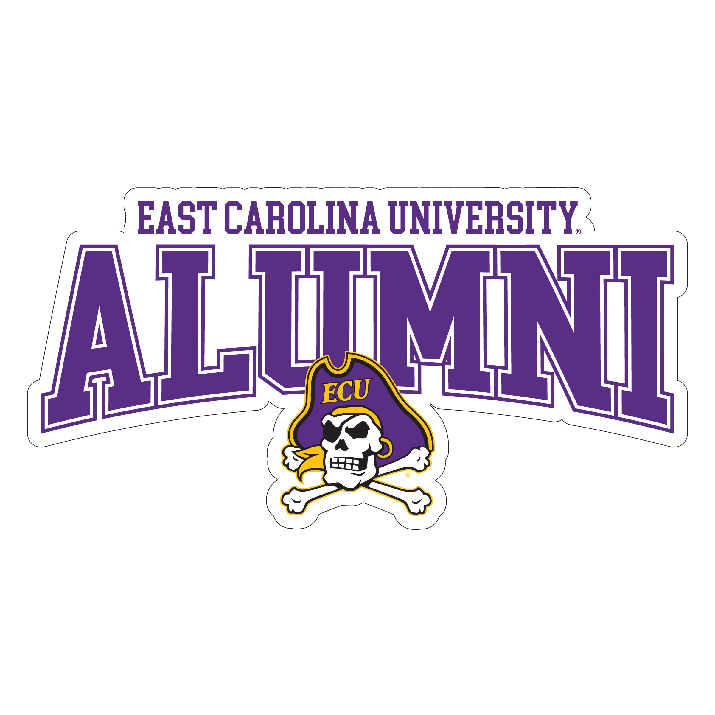 East Carolina Pirates Laser Cut Alumni Vinyl Sticker - Officially Licensed (8-Inches Wide)