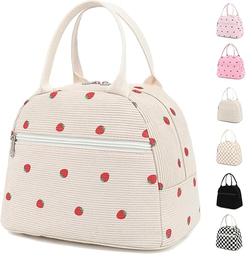 Miniatura 11 de Bolsa de almuerzo para mujeres, caja de almuerzo para hombres adultos, lonchera pequeña y bonita tipo tote de gran capacidad, contenedor de almuerzo