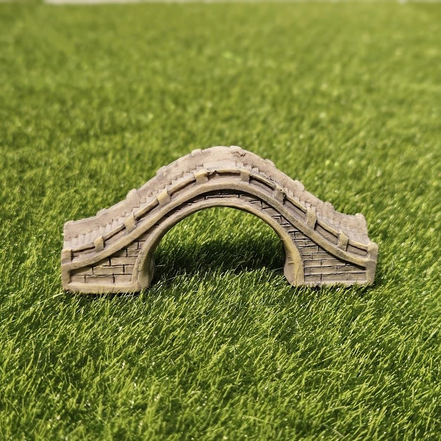 Image of Miniature Resin Bridge Set of 2 for Fairy Garden, Terrarium & Dollhouse, Mini Garden Bridge Decoration for Bonsai, Succulent Pot, DIY Craft & Gift