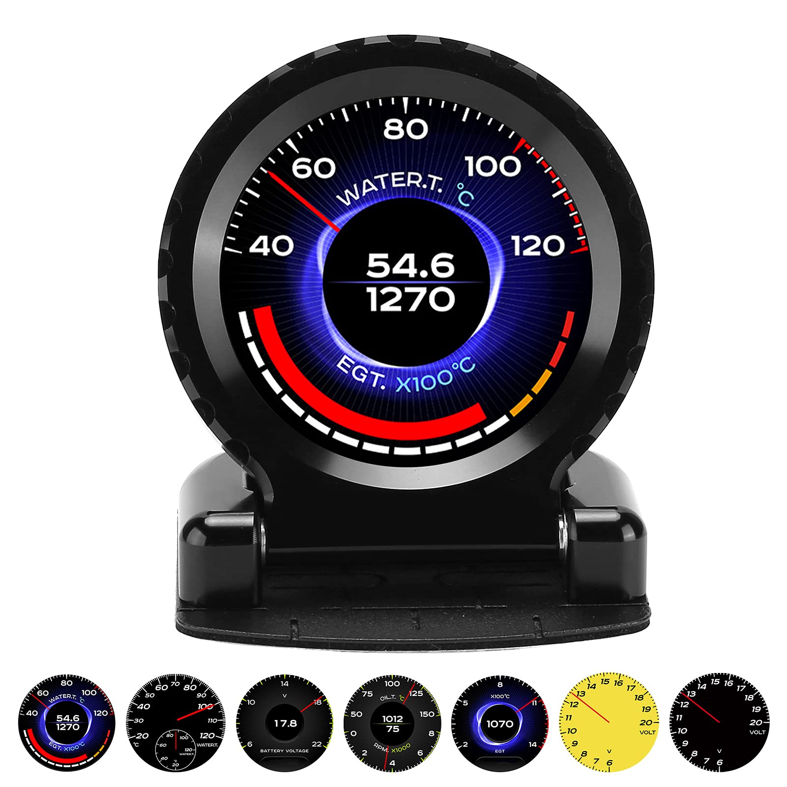 YUYTE [KOMPATYBILNOŚĆ]: 2. Generacja 2. Generacji Wskaźnik LCD Boost Temp RPM Temperatura Woltomierz Ciśnienia - Uniwersalna kompatybilność (B (czarny))