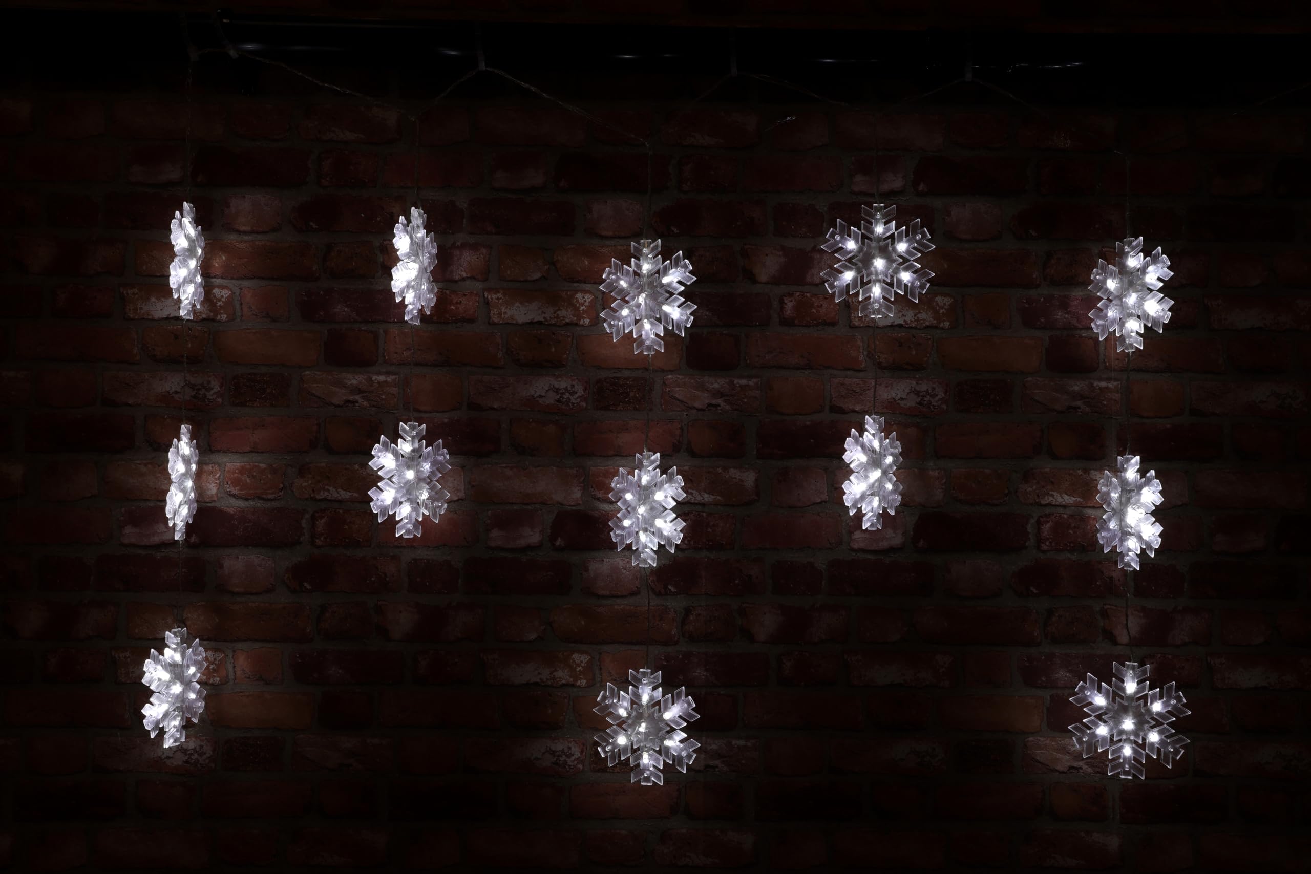 Christmas Concepts® 105 Led bianco 15 pezzi per tende da fiocco di neve - 2m x 0.9m Lunghezza luci natalizie